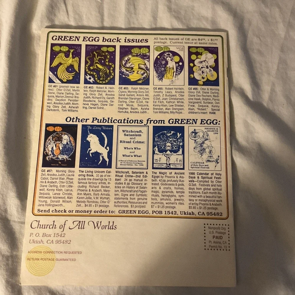 GREEN EGG MAGAZINE  Vol 22 #88 Olmelc Feb. 1990